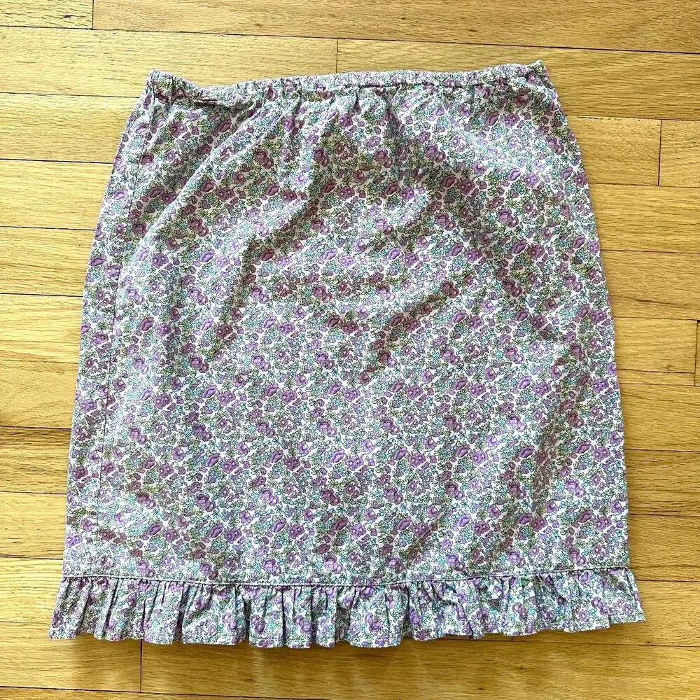 Y2k Style Cottagecore Pastel Floral Ruffle Hem Mini Skirt Girls XL 14/16